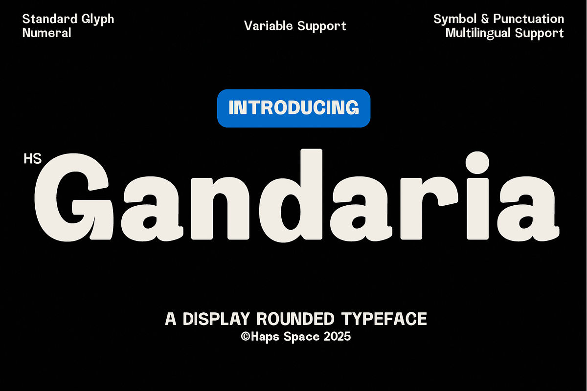 Gandaria Display Typeface, a Sans Serif Font by Haps Space (Photo 1 of 15)