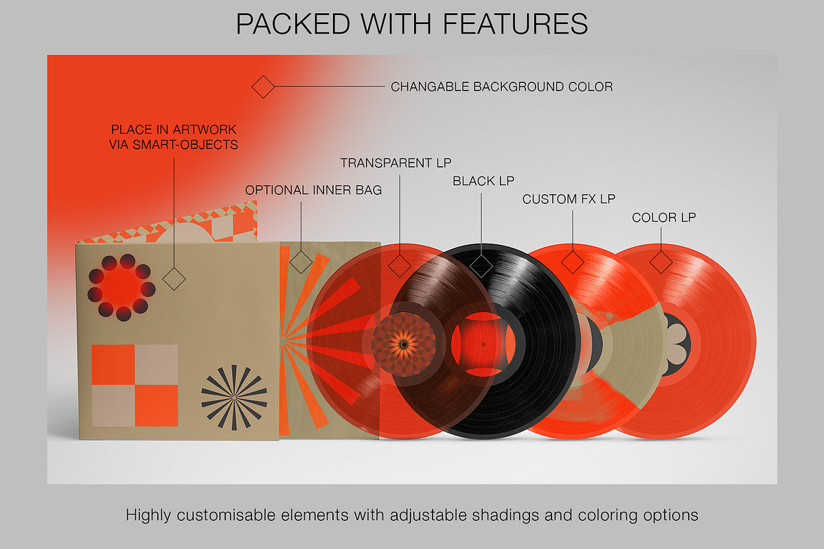 Gatefold Vinyl Mockup Pack, a Packaging Mockup by Glue Lab (Photo 2 of 8)