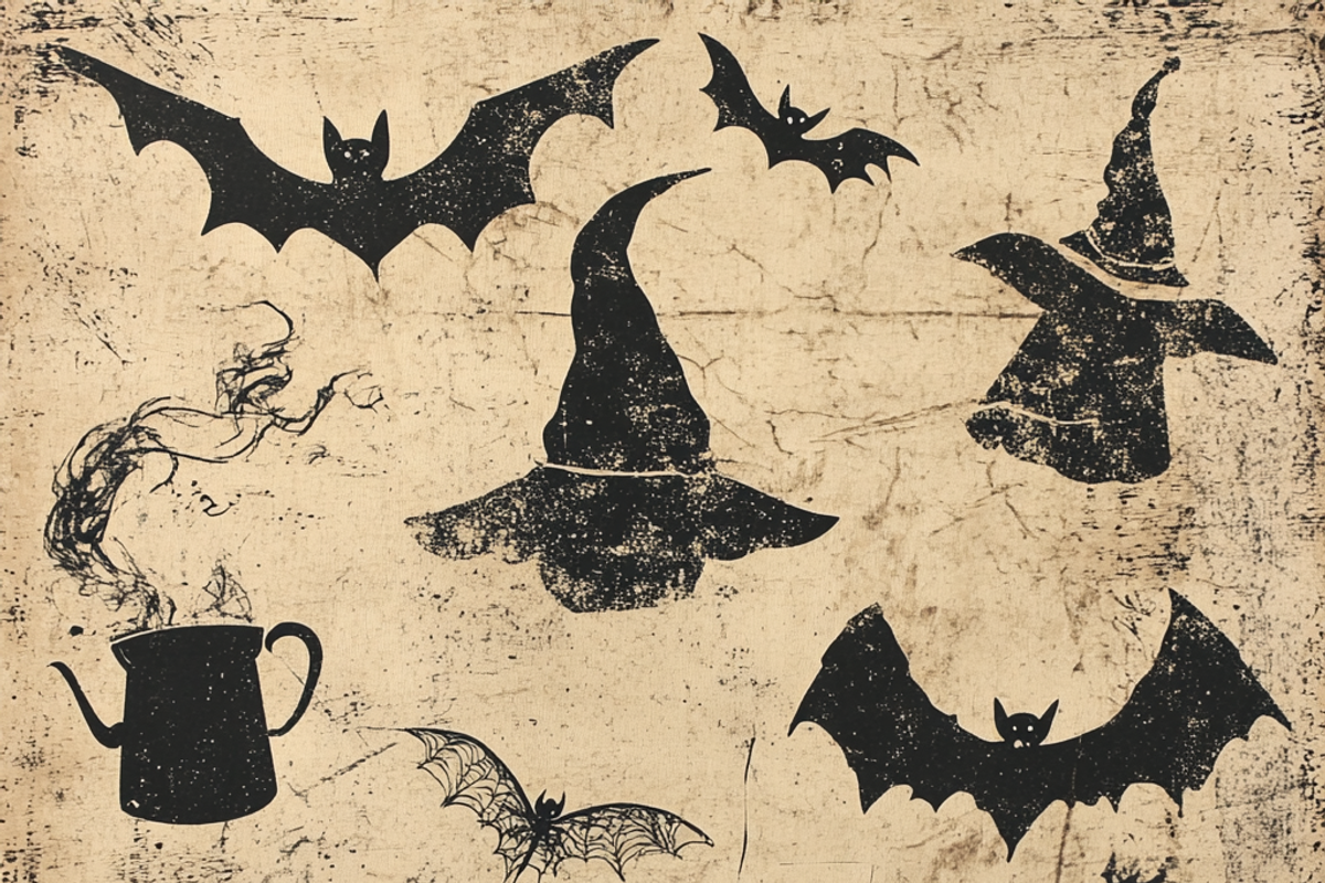 Retro Halloween on Tan Canvas, a Background Graphic by Printable Treasure (Photo 5 of 8)