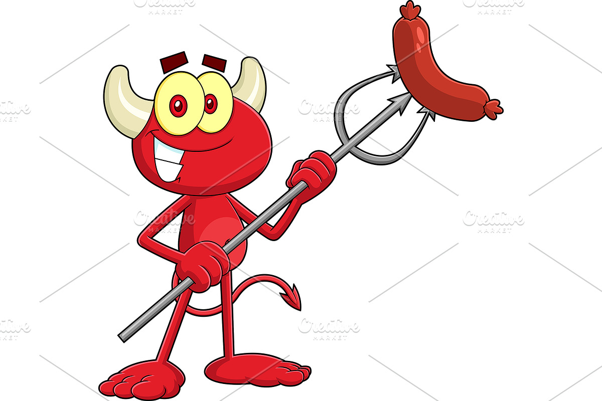 Cute Little Red Devil Character, an Illustration by HitToon