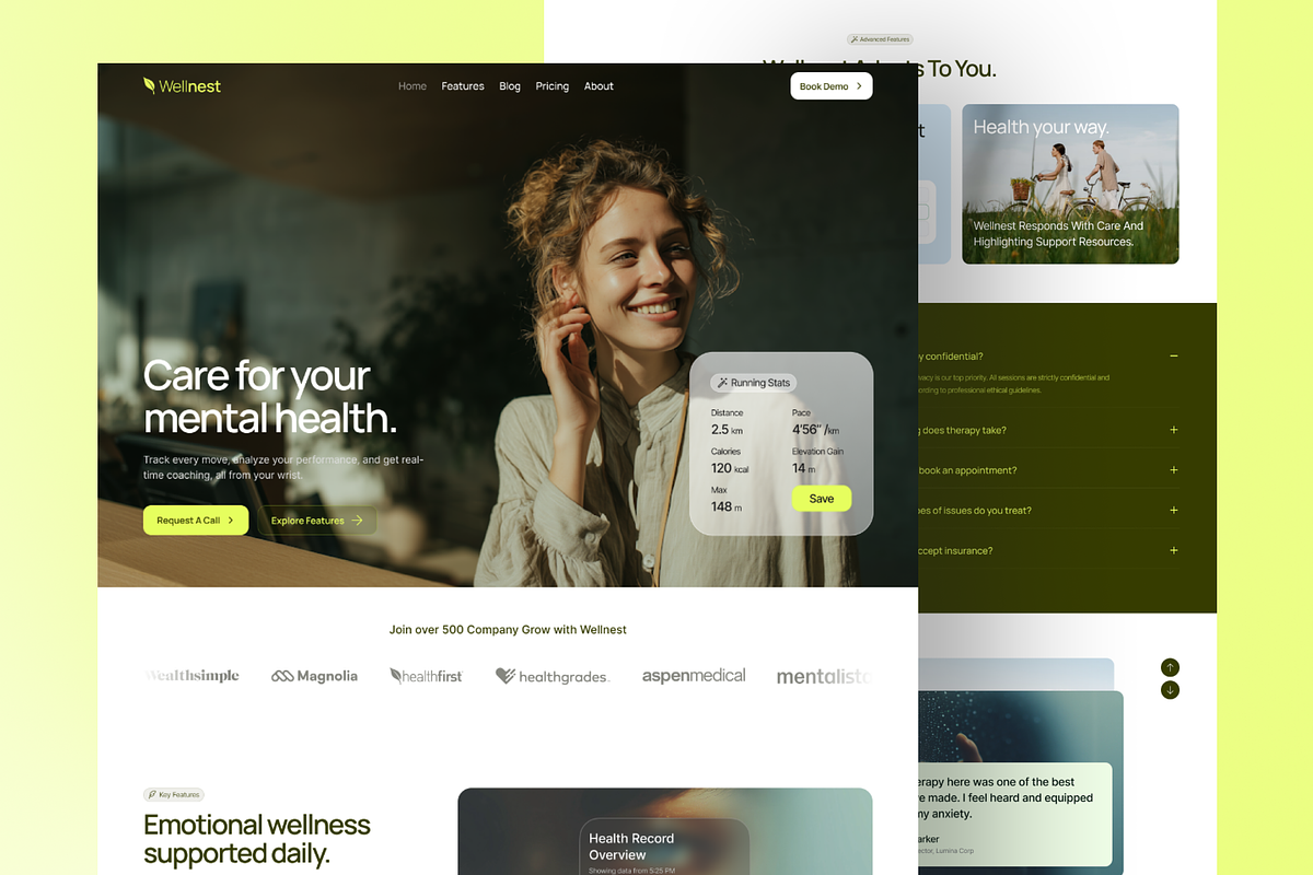 Mental Health Web Design, a Landing Page Template by Ahmed Rubel (Photo 3 of 4)