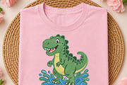 Cute Green Dinosaur PNG, an Object Illustration by DreamCafeArt (Thumbnail 1 of 6)