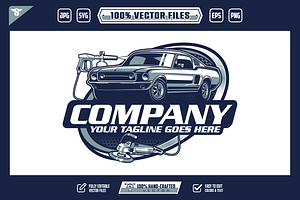 Classic car wash logo : Detailing, a Branding & Logo Template by slLametDesigns