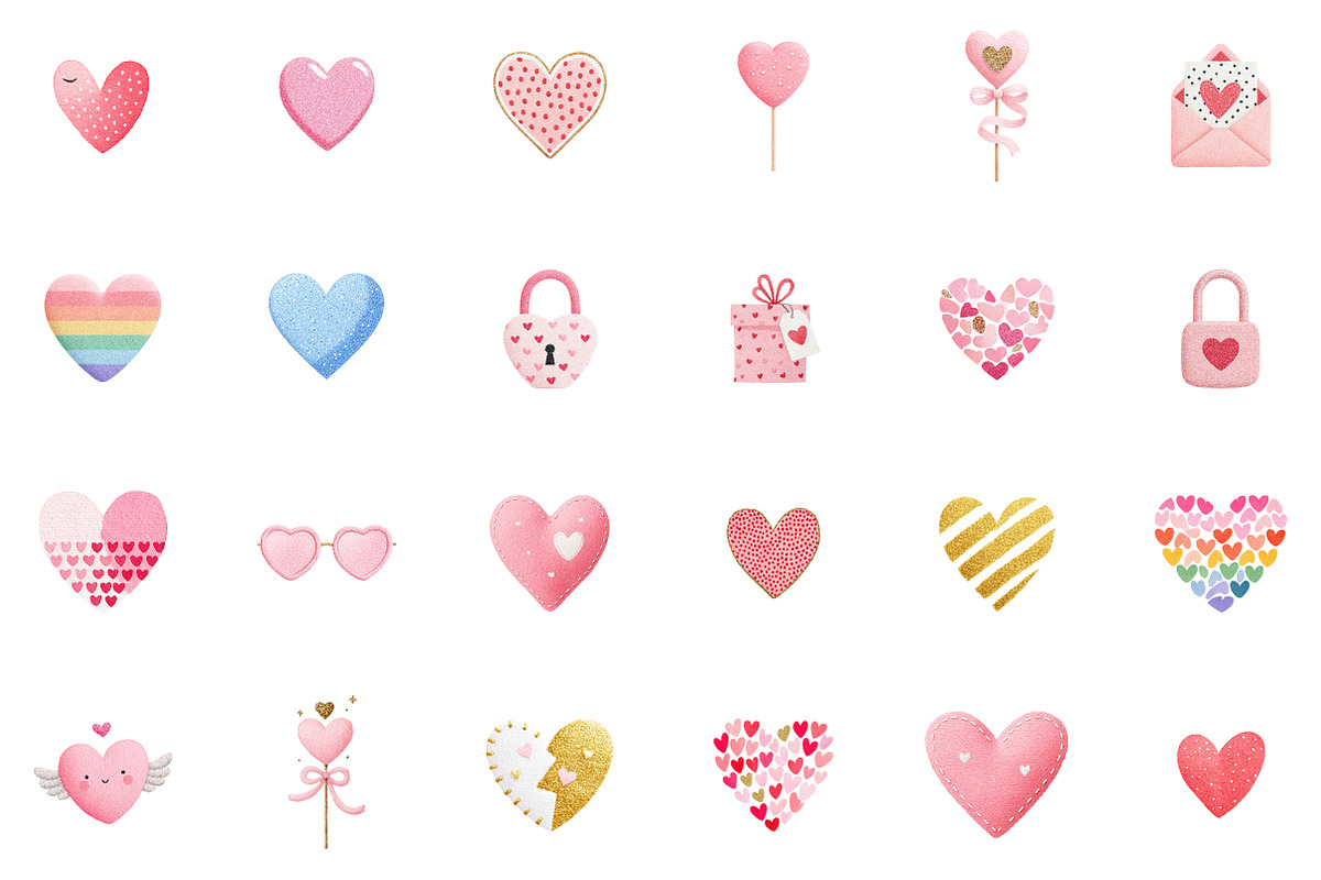 Sequin Heart Valentines Clipart, an Illustration by Sublimation Artist (Photo 2 of 6)
