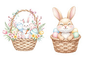 Easter Basket Clipart PNG Bundle, an Illustration by SinaCreation (Thumbnail 4 of 11)