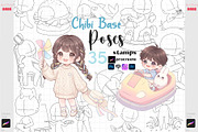 Procreate Chibi Stamp Cartoon Kawaii, a Brush Add-On by ArtPrintBabe (Thumbnail 1 of 7)