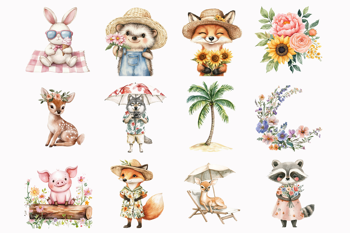Summer Woodland Clipart, a Seasonal Illustration by Design Market (Photo 2 of 5)