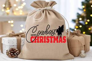 Cowboy Christmas SVG Cut File Print