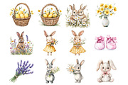 Easter Bunny Floral Clipart, an Illustration by Design Market (Thumbnail 2 of 4)