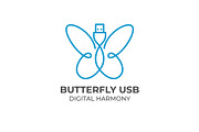 Butterfly USB Cable Monoline Logo, a Graphic by Mightyfire (Thumbnail 2 of 3)