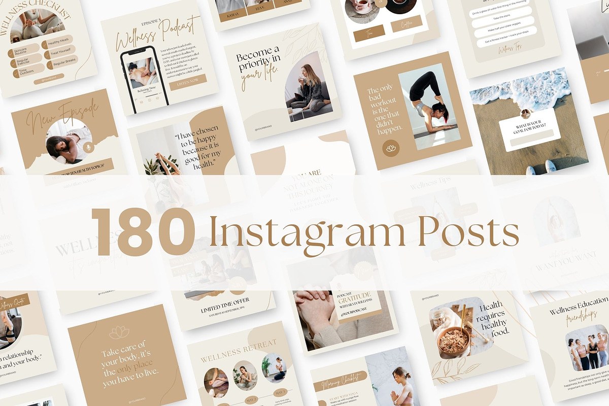 Health & Wellness Instagram Bundle, a Social Media Template by Ciera Design Templates (Photo 2 of 11)