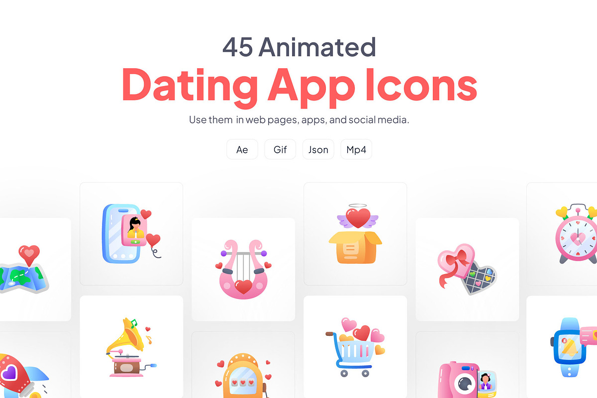 Animated Dating App Icons, a Duotone Icon by Prosymbols (Photo 1 of 3)