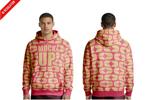 Male Hoodie Front Back PSD, a Hoody Mockup by Bruno's Shop