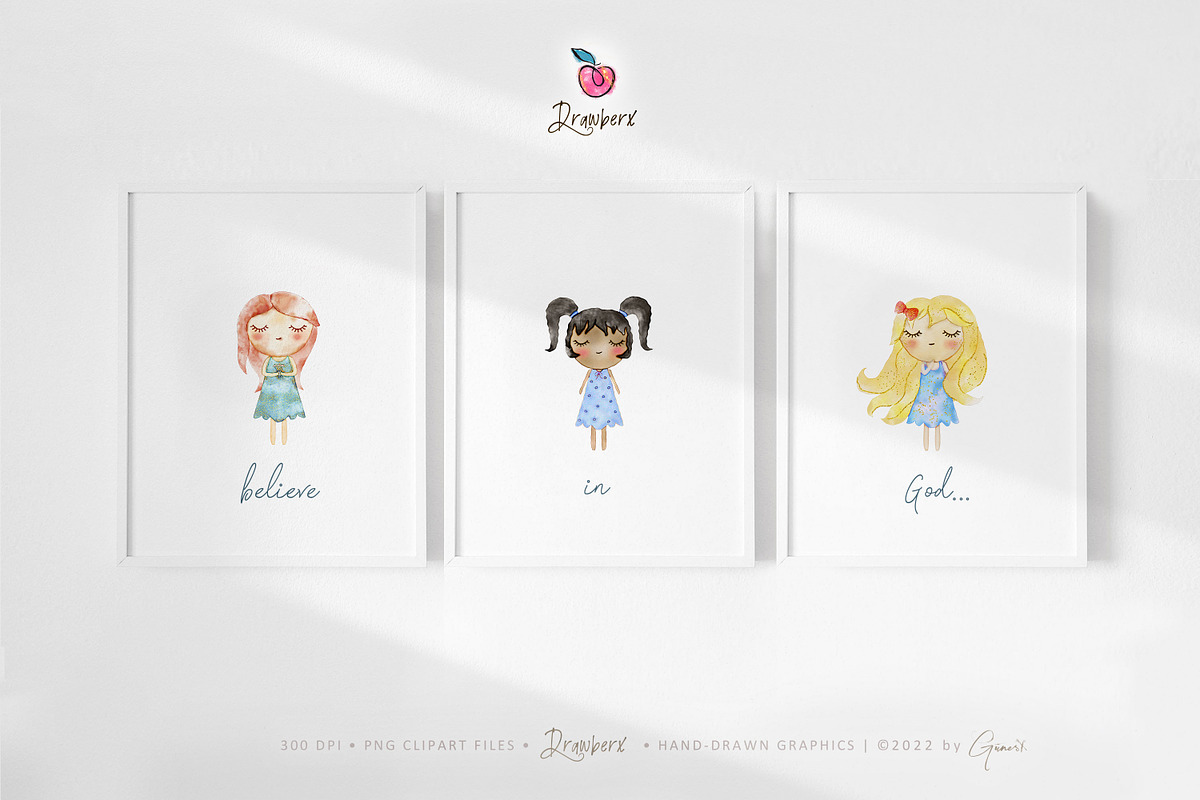 Baby Girl, Watercolor Angels png 030, an Illustration by Drawberx (Photo 6 of 9)