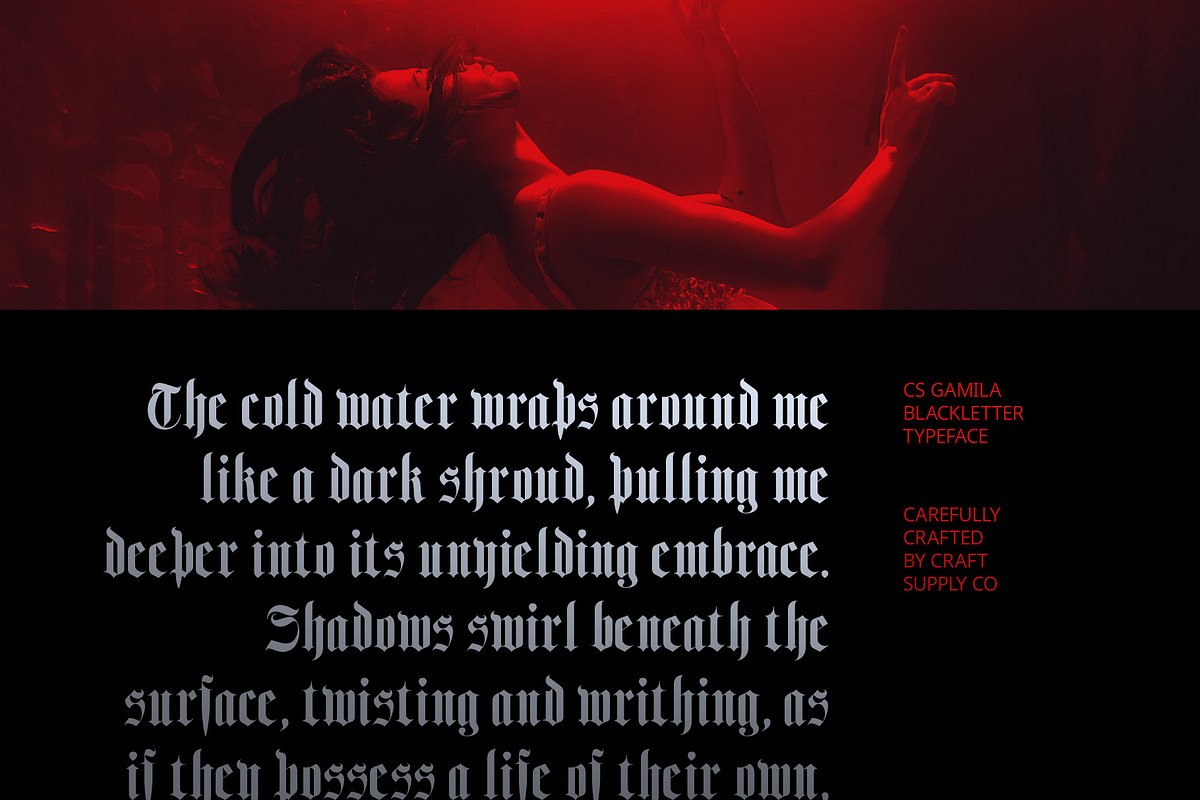 CS Gamila – Blackletter Font, a Blackletter Font by Craft Supply Co. (Photo 2 of 8)