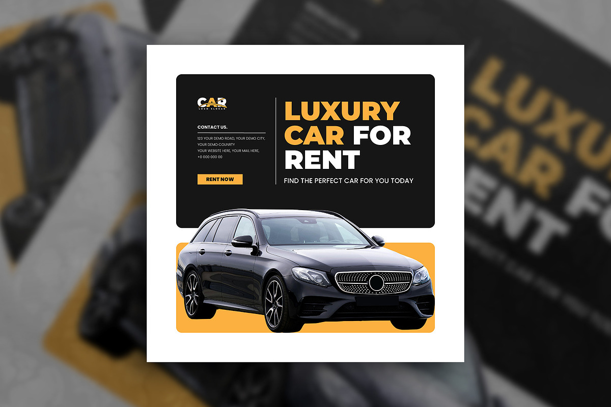 Rent a car social media post, a Social Media Template by Tanmoy Topu (Photo 4 of 5)