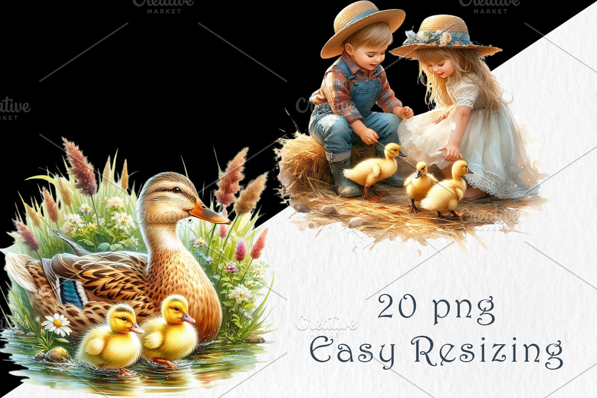 Duck Family Clipart – 20 PNG., an Animal Illustration by GalaDesign03 (Photo 4 of 6)