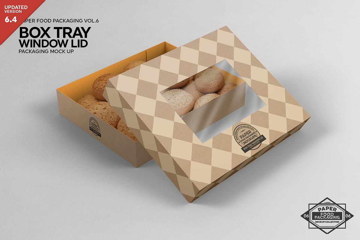 Box Tray Window Lid Packaging Mockup, a Packaging Mockup by INCDesign (Photo 1 of 6)
