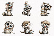 Whimsical Coffee Lover Animals, an Animal Illustration by fashionaddict (Thumbnail 3 of 7)
