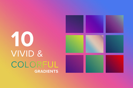 10 Vivid & Colorful Gradients PS, a Gradient Add-On by IFBdesign