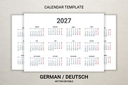 2027 calendar template in German, a Stationery Template by Ederella (Thumbnail 1 of 2)
