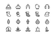 Christmas Icons Set, an Outline Icon by UNIK (Thumbnail 4 of 5)