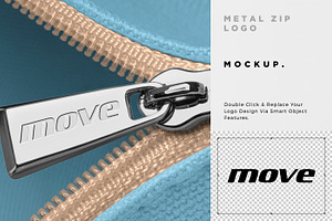 Metal Zip Logo Mockup