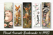 Floral Animals Bookmarks, an Illustration by Watercolor design (Thumbnail 1 of 4)