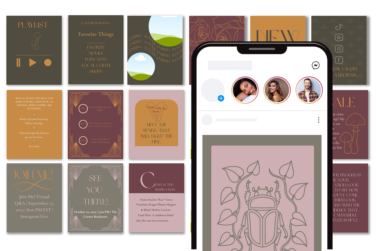 Moody Bookstagram Templates preview 7