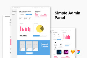 Simple Admin Panel Website, a Landing Page Template by Glyphminds Studios