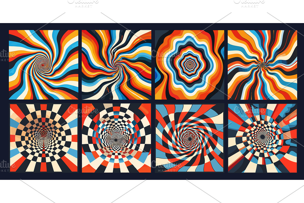 Optical illusions set. Abstract, an Illustration by Stock-Smart-Start