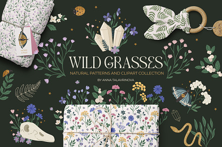 Wild Grass Mystic pattern&clipart