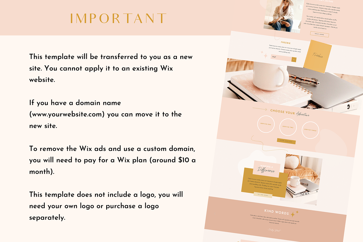 Wix Website Template Sunshine Vibes, a Wix Template by Design Pixie (Photo 6 of 7)