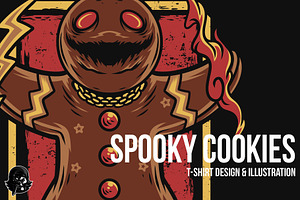 Spooky Cookie Christmas Illustration