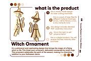 Halloween Witch Ornament - Laser Cut, an Object Graphic by VectorPainter (Thumbnail 13 of 19)