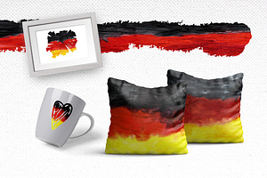 Old Germany. Watercolor Flag.