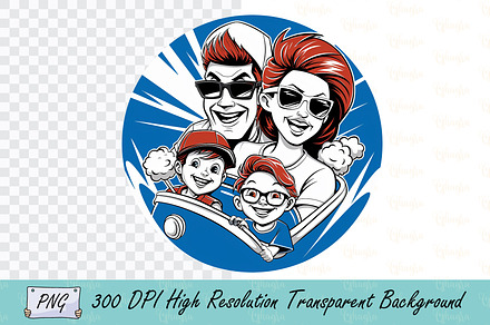 Happy Family on Roller Coaster Ride, a Person Illustration by Ghagra