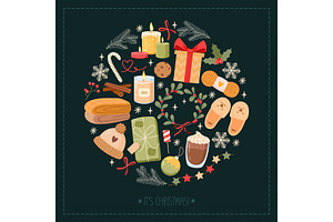 Christmas holiday symbols set