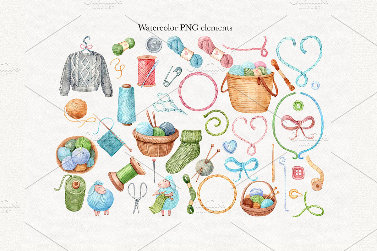 45 Knitting Clipart & Patterns, a Decorative Illustration by ZinchArt (Photo 2 of 10)