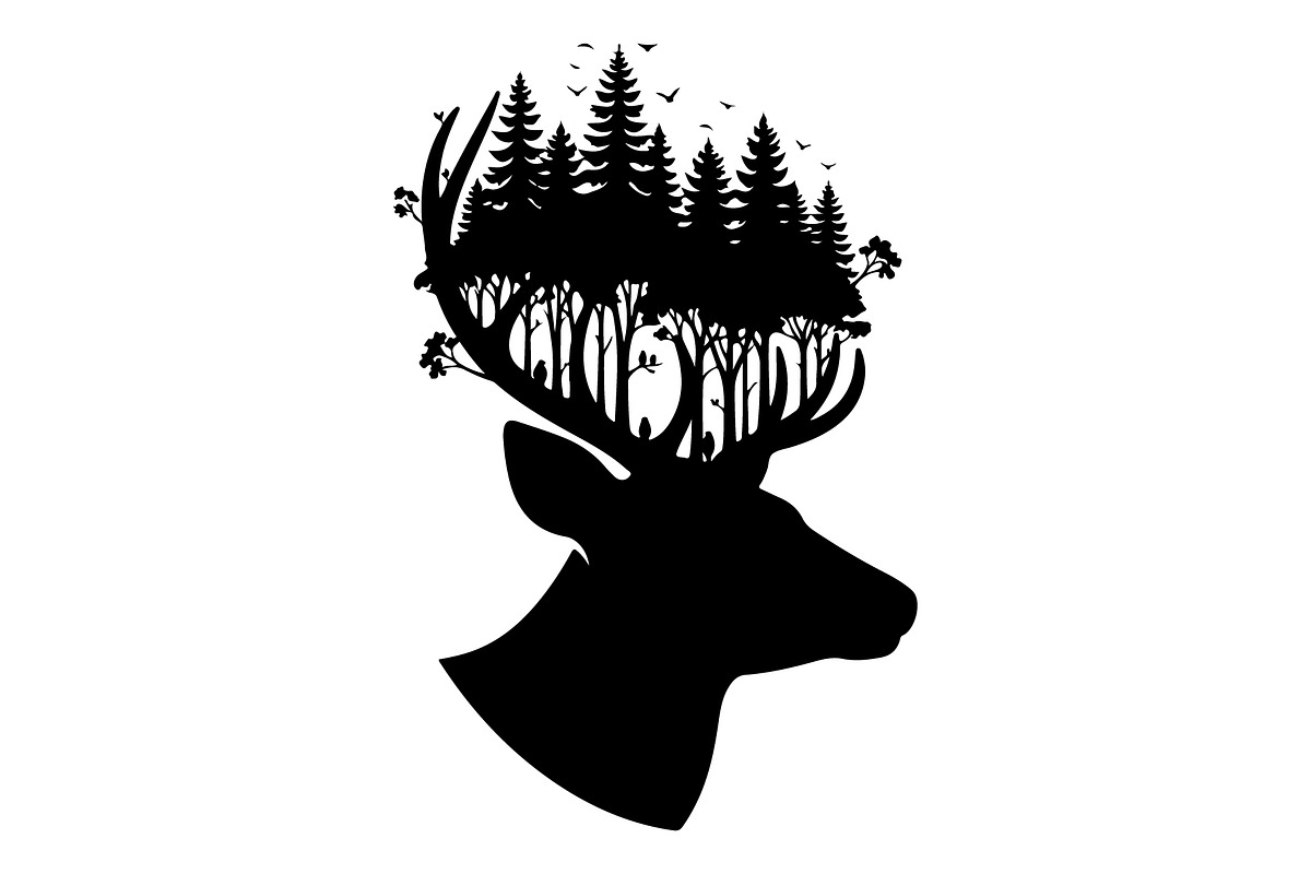 Deer Antler Silhouette Bundle, an Object Illustration by yasushie (Photo 23 of 31)