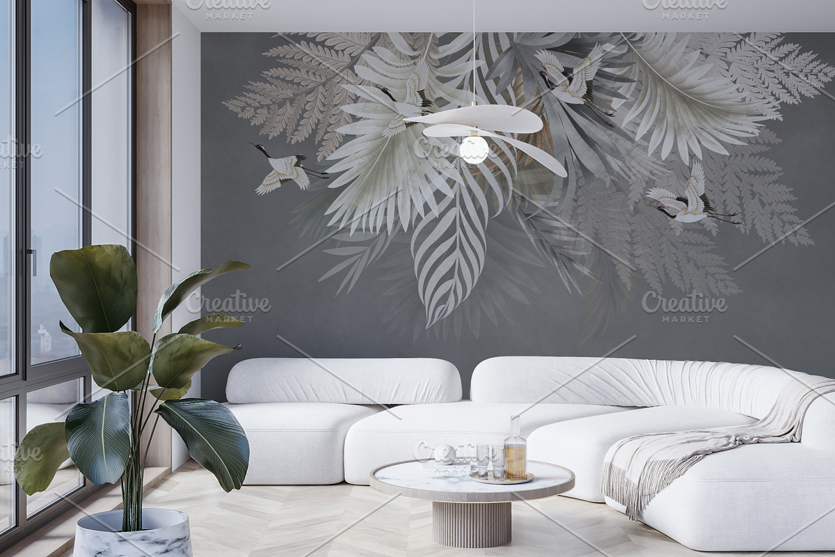 Wallpaper mockup Luxury living room, a Household Mockup by Hunny Badger (Photo 2 of 5)