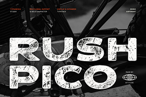 Rushpico - Bold Rough Stamp Font, a Sans Serif Font by Typia Nesia