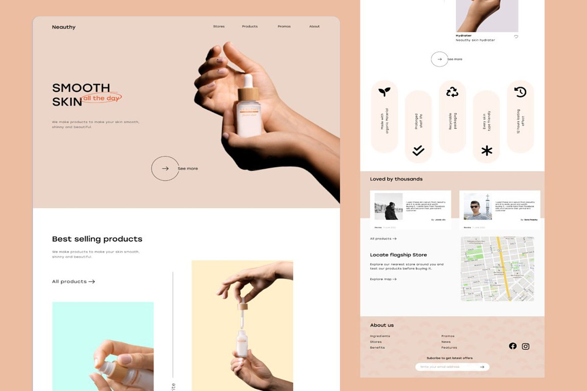 Neauthy - Cosmetic Landing Page, a Landing Page Template by Lumina_ui_ux202 (Photo 2 of 6)
