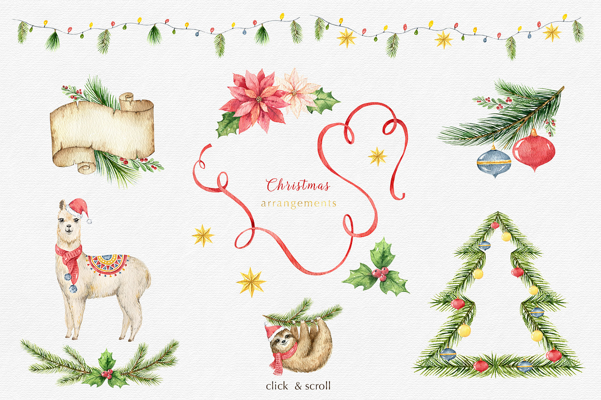 Christmas Watercolor collection, an Animal Illustration by Elena Medvedeva (Photo 11 of 15)