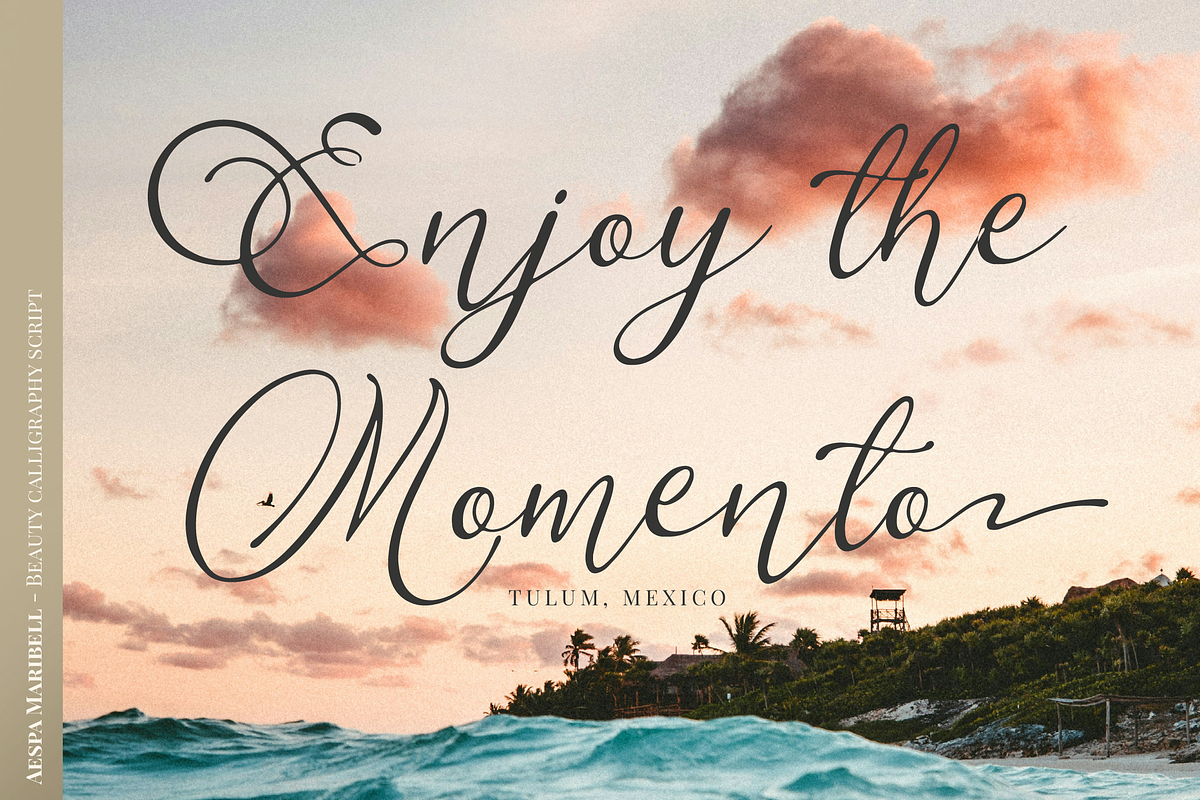 Aespa Maribell | Beauty Calligraphy, a Script Font by Denustudios (Photo 7 of 15)