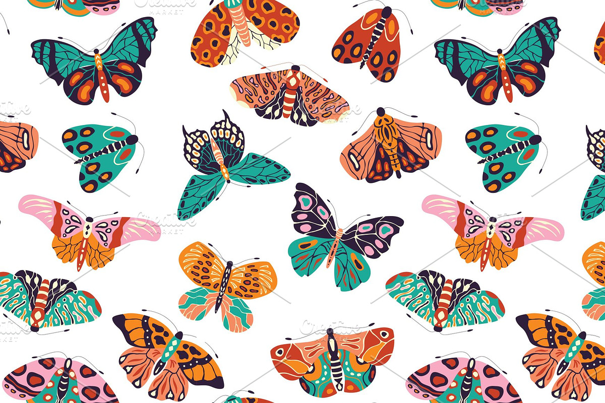 Spring Butterflies and Moths, a Pattern Graphic by Blue Lela Design (Photo 3 of 8)