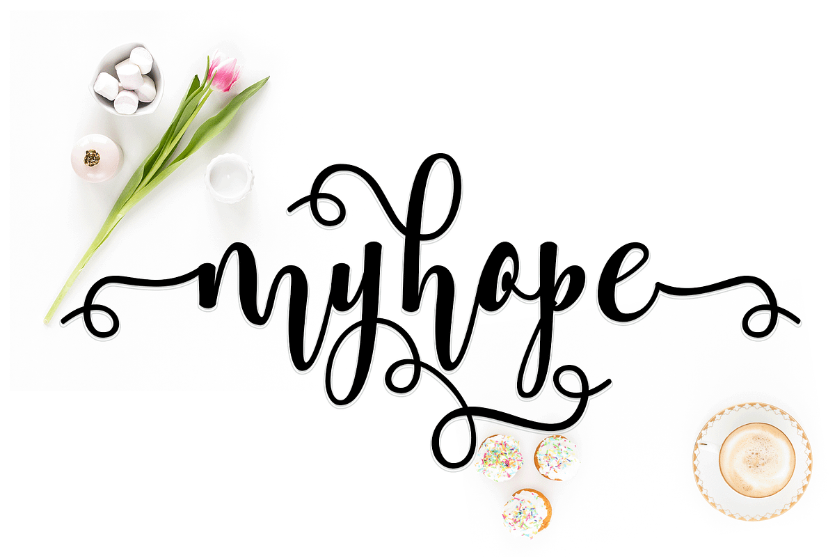 Myhope, a Script Font by Letter-P (Photo 1 of 7)