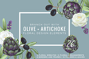 Artichoke & Olive Floral Design Kit, an Illustration by Relish Designs (Thumbnail 1 of 6)