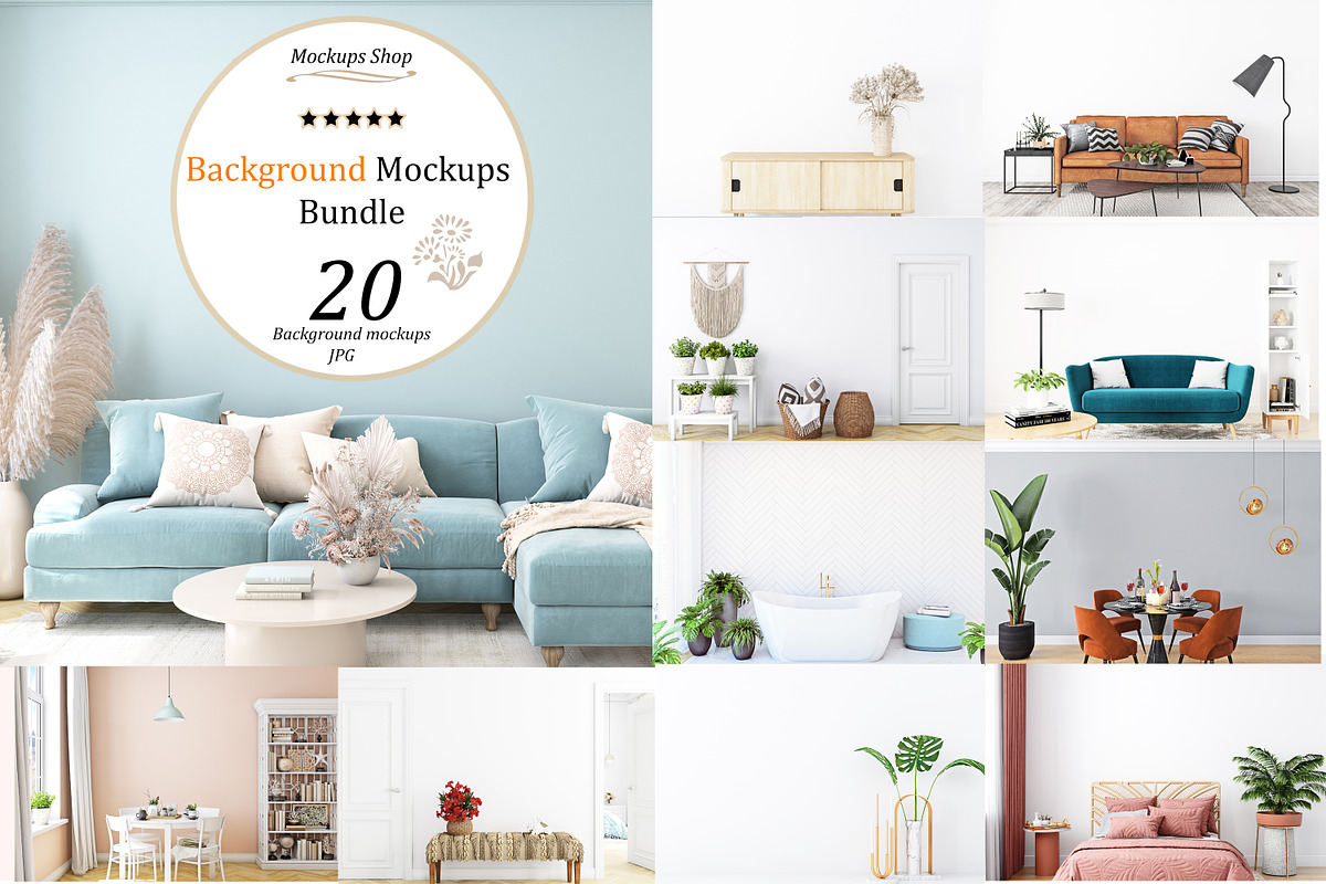Background Mockup Bundle Vol 26, a Print Template by Mockup Shop (Photo 1 of 6)