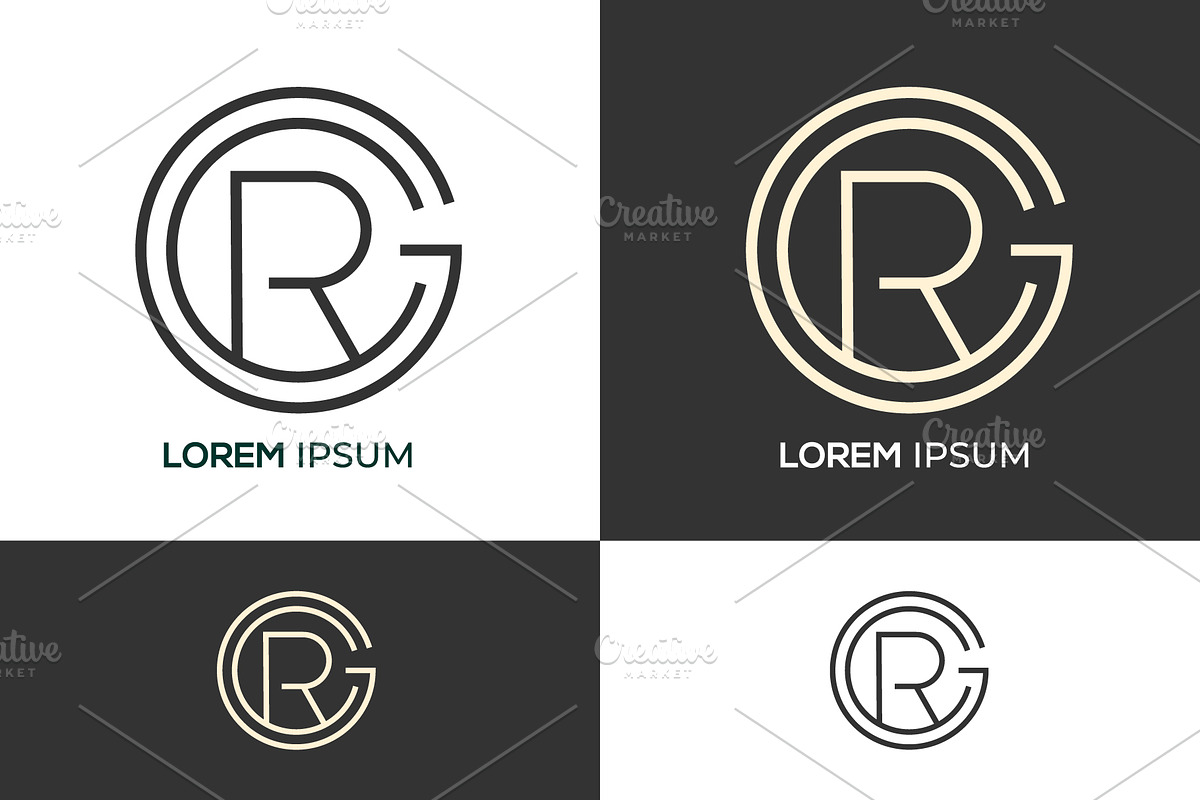 Monogram icon logo RGC or GCR, a Branding & Logo Template by idesign_4u